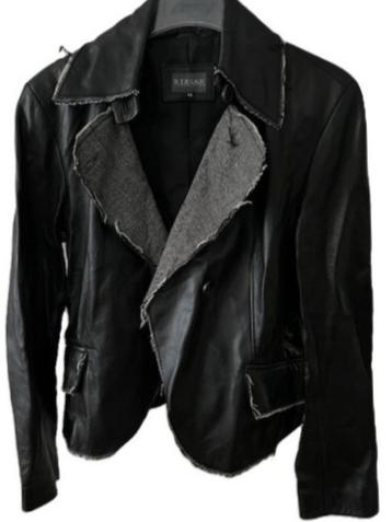 STROKE kort zwart jasje leer 44 Vintage look, heel apart beschikbaar voor biedingen