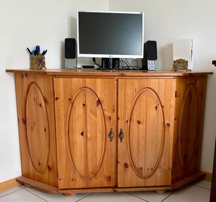 Computerkast hoek, Huis en Inrichting, Kasten | Computermeubels, Gebruikt, 70 tot 120 cm, Grenenhout, Ophalen