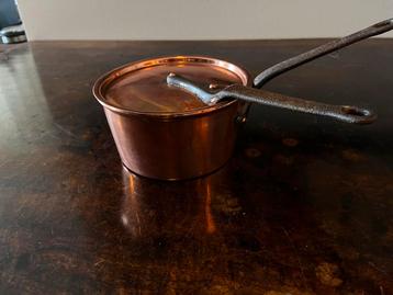 2 Koperen Steelpannen met Deksel - Sauspannen beschikbaar voor biedingen