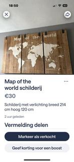 Map of the world schilderij, Ophalen, Zo goed als nieuw