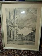 Tekening Bergkerk Deventer - Van den Dool, Ophalen of Verzenden