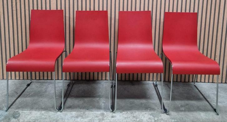 19 x Vergaderstoelen hout buisframe stoelen kantine kantoor, Huis en Inrichting, Stoelen, Zo goed als nieuw, Vijf, Zes of meer stoelen