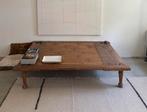 Koloniale indische weeftafel van teak met bamboe, Gebruikt, 100 tot 150 cm, Koloniaal, Ophalen of Verzenden