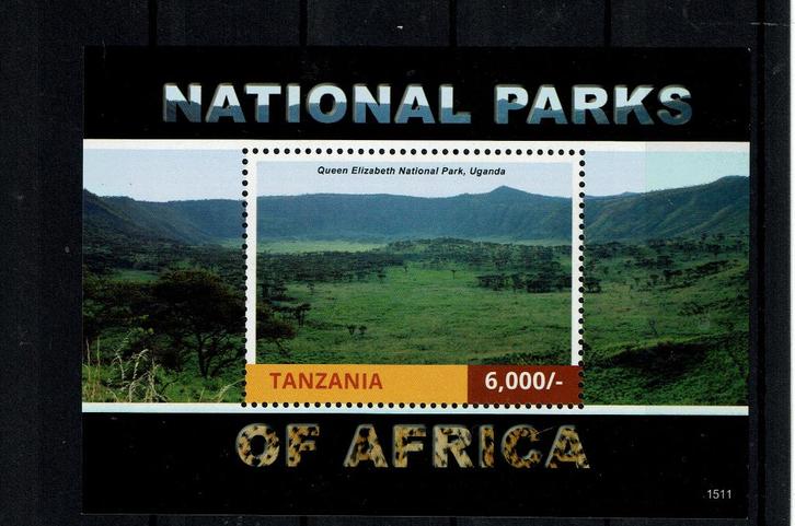 TANZANIA 2015 PF BLOK NATIONAL PARK LANDSCHAPPEN, Postzegels en Munten, Postzegels | Thematische zegels, Postfris, Dier of Natuur