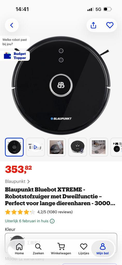 Blaupunkt Bluebot XTREME, Witgoed en Apparatuur, Stofzuigers, Gebruikt, Robotstofzuiger, Ophalen