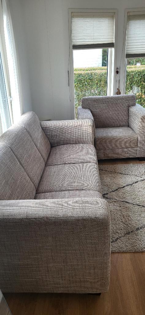 Bankstel, Huis en Inrichting, Banken | Bankstellen, Gebruikt, Rechte bank, Vierpersoons of meer, 150 tot 200 cm, 75 tot 100 cm