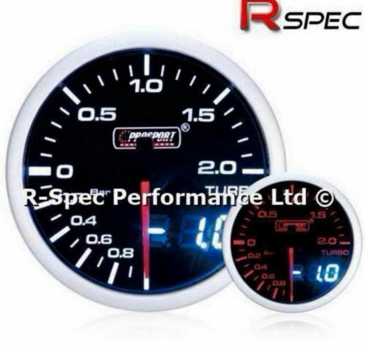 52mm Prosport turbo-Boost teller Bar wit + digitaal Nieuw, Auto diversen, Tuning en Styling, Ophalen of Verzenden