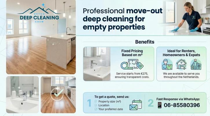 Move-Out Cleaning for Empty Homes, Huis en Inrichting, Schoonmaakartikelen, Schoonmaakmiddel, Ophalen of Verzenden