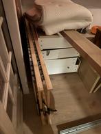Alleen vandaag ophalen - Houten lattenbodem en MALM bedframe, Huis en Inrichting, Ophalen, Gebruikt, Bruin, 140 cm