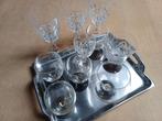 Dienblad met Kristal en Glas op Verzilverde Voet voor € 10, Ophalen