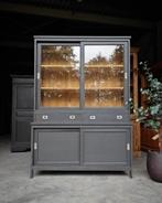 Antraciete schoolkast | Buffetkast | Teakhout #344, Huis en Inrichting, Kasten | Buffetkasten, Niet ingevuld, 200 cm of meer, 150 tot 200 cm