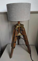 Tafellamp Tripod 57cm grenen, Gebruikt, Ophalen of Verzenden, Hout, 50 tot 75 cm