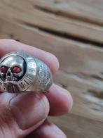 Harley Davidson Skull Ring Zilver 4 stuks, Sieraden, Tassen en Uiterlijk, Ringen, Gebruikt, 20 of groter, Heer, Ophalen of Verzenden
