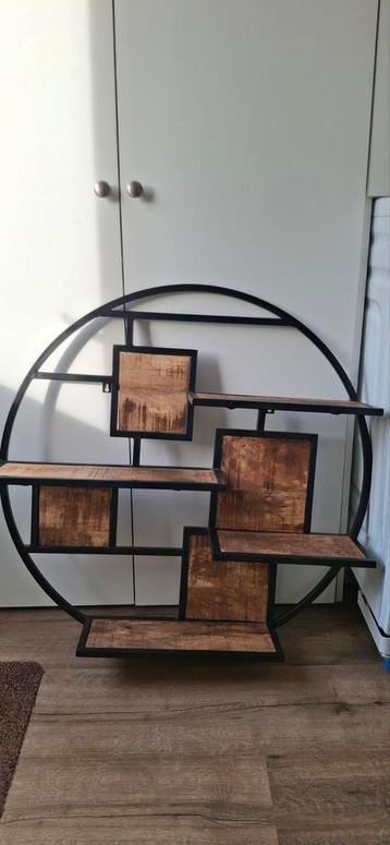 Wandrek zwart ijzer/hout - 80cm beschikbaar voor biedingen