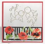 3D Kaart Hobbydots - 5  Vogeltjes met piano en bloemen, Ophalen of Verzenden, Nieuw