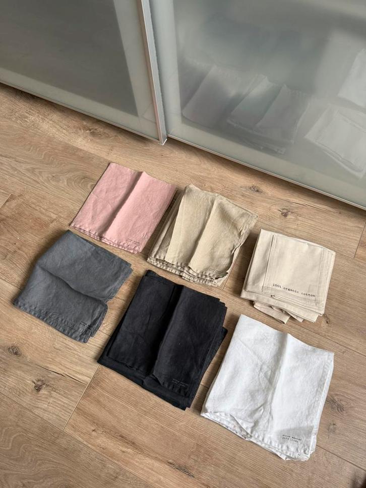 linnen servetten H&M pure stone washes roze wit beige zwart, Antiek en Kunst, Antiek | Woonaccessoires, Ophalen of Verzenden