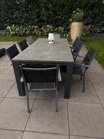 Tuintafelset met 8 stoelen, Ophalen of Verzenden, Gebruikt, Rechthoekig, Aluminium