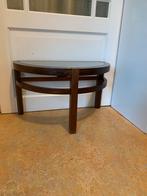 Zijtafeltje hout glas, Huis en Inrichting, Tafels | Sidetables, 50 tot 100 cm, Ophalen of Verzenden, Glas, Zo goed als nieuw