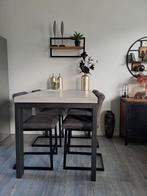 Bartafel en barstoelen, Ophalen, Gebruikt, 100 tot 150 cm, 50 tot 100 cm