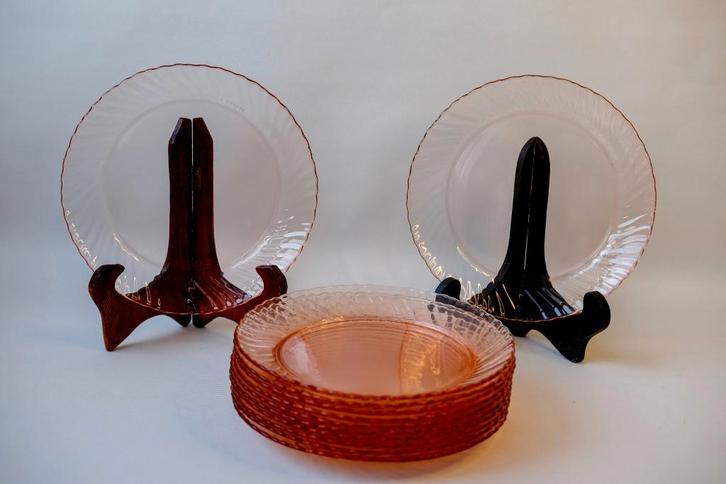 Rosaline borden swirl Arcoroc, Huis en Inrichting, Keuken | Servies, Bord(en), Overige stijlen, Glas, Ophalen of Verzenden