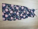 Zwart gebloemde lange jurk, Divided (H&M), maat 34, Divided, Zwart, Ophalen of Verzenden, Zo goed als nieuw
