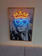 LED Canvas Schilderij - Leeuw met Kroon, Ophalen of Verzenden, Zo goed als nieuw