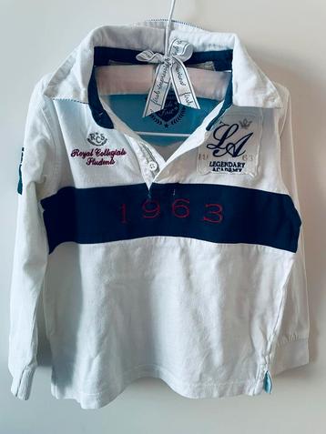 Polo Longsleeve Kidkind 3-4 Jaar Maat 95-104 Wit Als nieuw beschikbaar voor biedingen