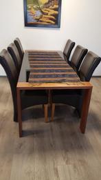 Eettafel Hulsta Now No.7 + 6 stoelen, Ophalen, Gebruikt, 200 cm of meer, 50 tot 100 cm