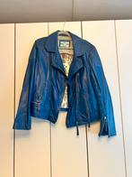 TE KOOP: leren dames jas, Jasje, Blauw, Maat 38/40 (M), Ophalen of Verzenden