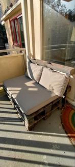 2 pallets (rug + zitvlak) inclusief kussens, Tuin en Terras, Ophalen, Gebruikt
