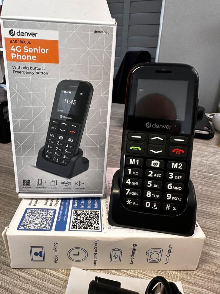 De echte bas18600 4G senior Telefoon van Denver, Telecommunicatie, Vaste telefoons | Handsets en Draadloos, Nieuw, 1 handset, Ophalen of Verzenden