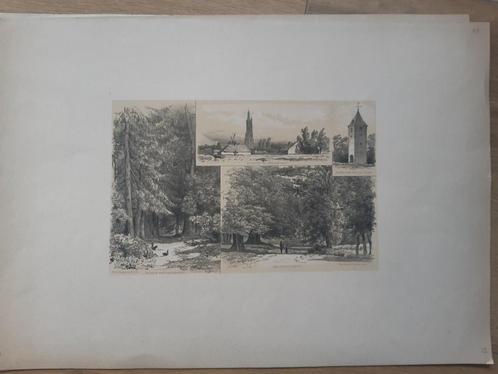 59 / Amersfoort / Lockhorst / Oud Leusden Litho 1875, Antiek en Kunst, Kunst | Litho's en Zeefdrukken, Ophalen of Verzenden