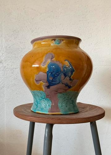 Vaas keramiek - geel blauw beschikbaar voor biedingen