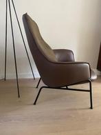 Lounge Chair Aloe Wendelbo bruin leer, Huis en Inrichting, Stoelen, Nieuw, Design, Metaal, Bruin