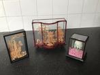 2 antiek Chinees diorama en kastje met beschilderd ei., Antiek en Kunst, Curiosa en Brocante, Ophalen of Verzenden