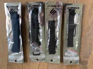 Strap-it horlogebandje 4 stuks NIEUW blauw zwart beschikbaar voor biedingen