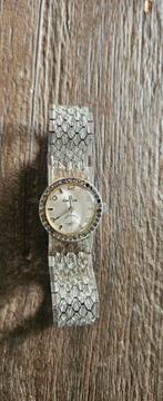 vintage Omega dameshorloge, Overige merken, Staal, Ophalen of Verzenden, Leer