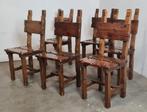 Brutalist eetkamerstoelen set, Ophalen, Gebruikt, Bruin, Onbekend