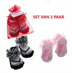 3 paar baby sokjes in teenslipper model met ruches, Meisje, Nieuw, Ophalen of Verzenden, Baby
