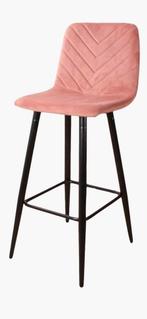 Roze barstoel met zwarte poten, Met voetsteun, 60 tot 90 cm, Ophalen of Verzenden, Zo goed als nieuw