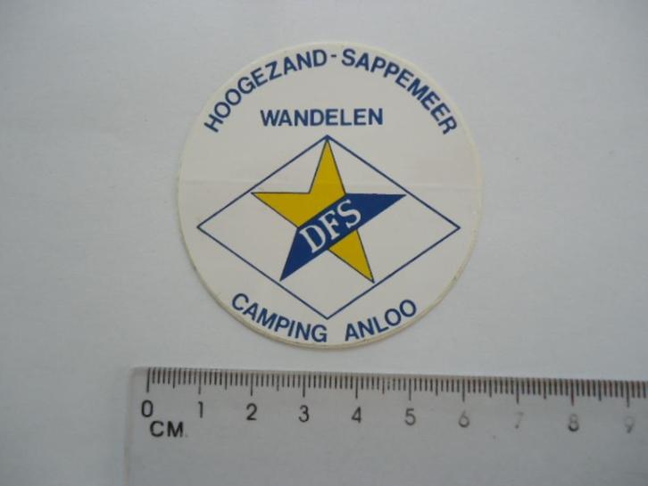 sticker oud Camping Anloo DFS Hoogezand sappemeer retro camp, Verzamelen, Stickers, Zo goed als nieuw, Bedrijf of Vereniging, Verzenden