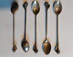 5 verzilverde theelepes met schelp decor., Ophalen of Verzenden