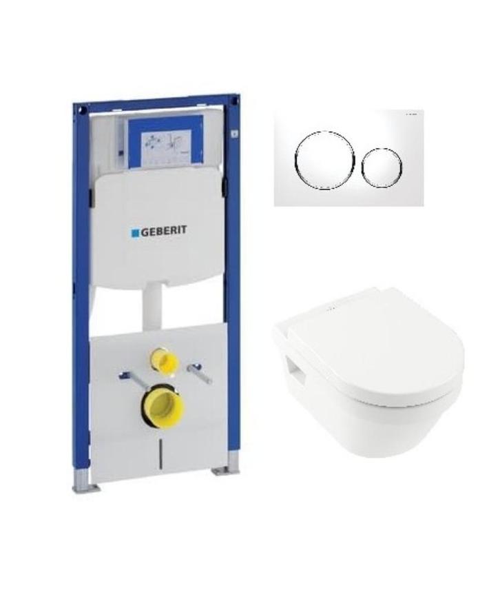 TOILETSET GEBERIT met toiletpot VILLEROY & BOCH en drukplaat, Huis en Inrichting, Woonaccessoires | Overige, Nieuw, Ophalen