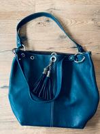 Donker blauwe leren tas. Aan twee kanten te gebruiken., Verzenden, Zo goed als nieuw, Blauw, Handtas