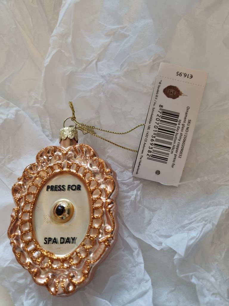 Nieuwe Vondels kersthanger spa day, Ophalen of Verzenden, Nieuw