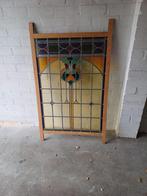 Prachtig Glas in Lood Raam met Houten Frame, Ophalen