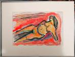 Anton Heyboer '' Woman is God ''mixmedia op scheppapier, Antiek en Kunst, Verzenden