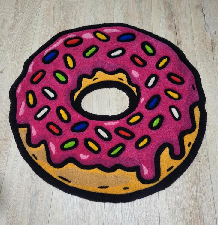Handgemaakt vloerkleed donut 100% wol, Huis en Inrichting, Stoffering | Tapijten en Kleden, Nieuw, 50 tot 100 cm, 50 tot 100 cm