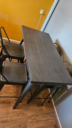 Industriële bartafel met 4 stoelen, Huis en Inrichting, Tafels | Eettafels, Ophalen, Gebruikt, 100 tot 150 cm, 50 tot 100 cm