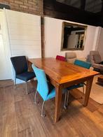 4 persoons eettafel met 4 verrijdbare stoelen, Ophalen, Gebruikt, 4 tot 6 stoelen